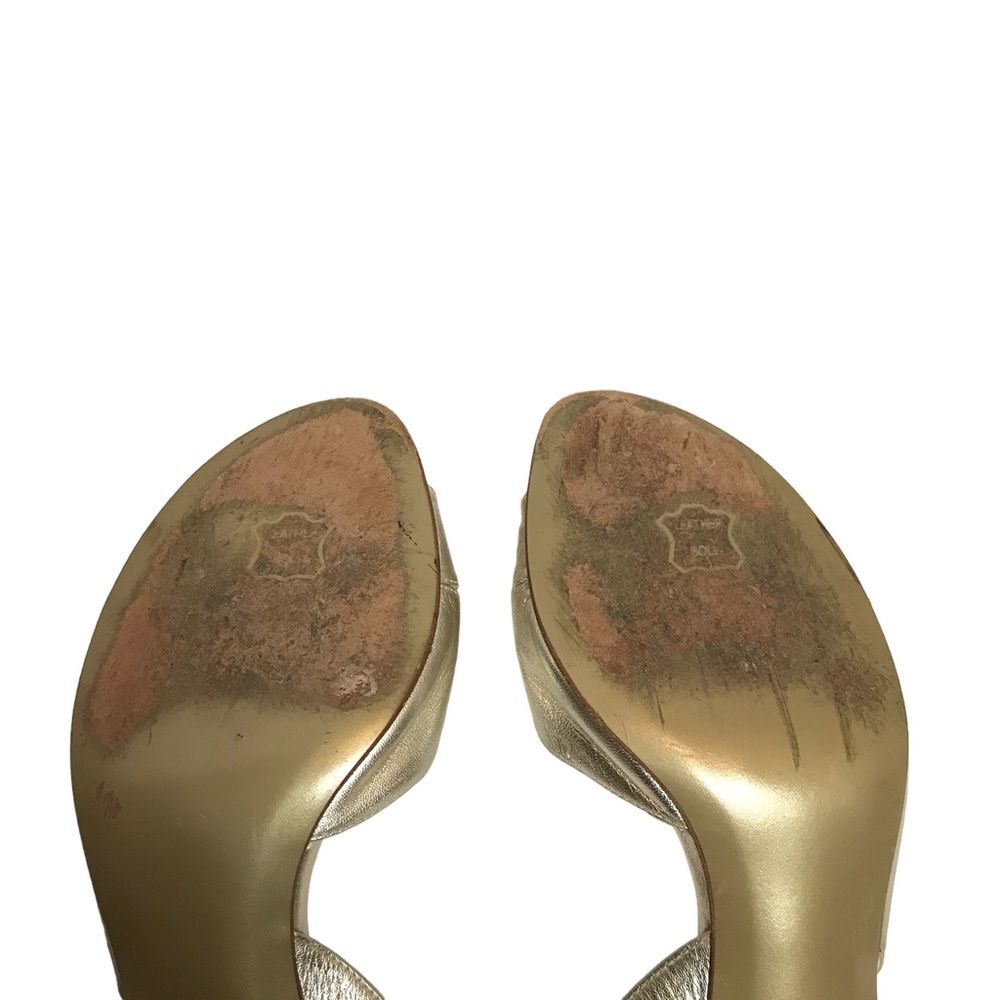 St. John peep toe slingback stiletto sandals heels gold 8.5‎ - Picture 5 of 9
